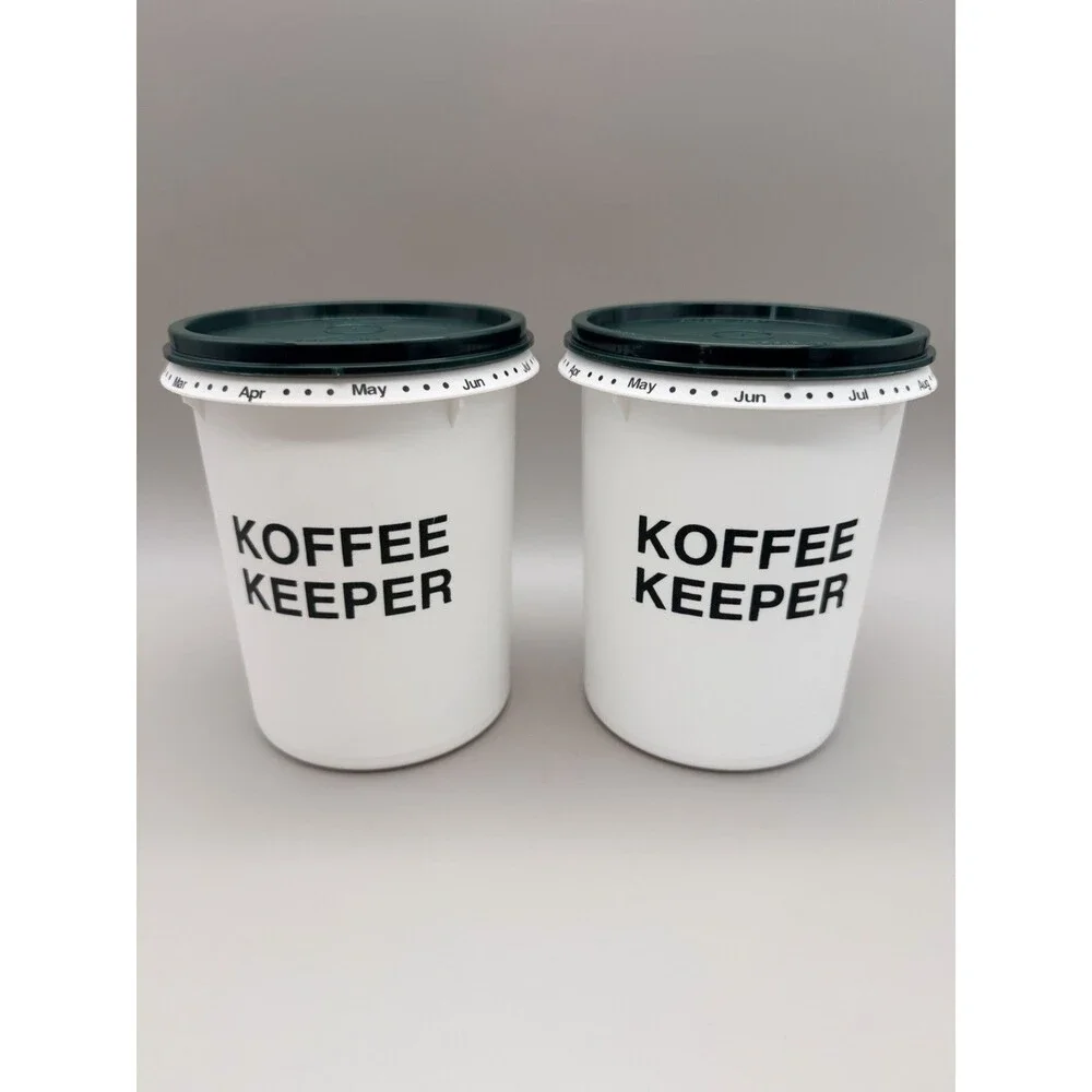 VTG Farberware Koffee Keeper Set 13 Pc Hunter Green Coffee Canisters 90s Retro